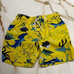 Carter's Yellow Swim Shorts with Sea Creature Design